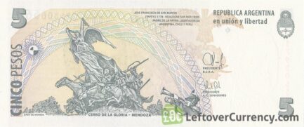5 Argentine Pesos banknote 2nd Series (José de San Martin)