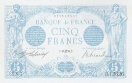 5 French Francs banknote (Bleu)