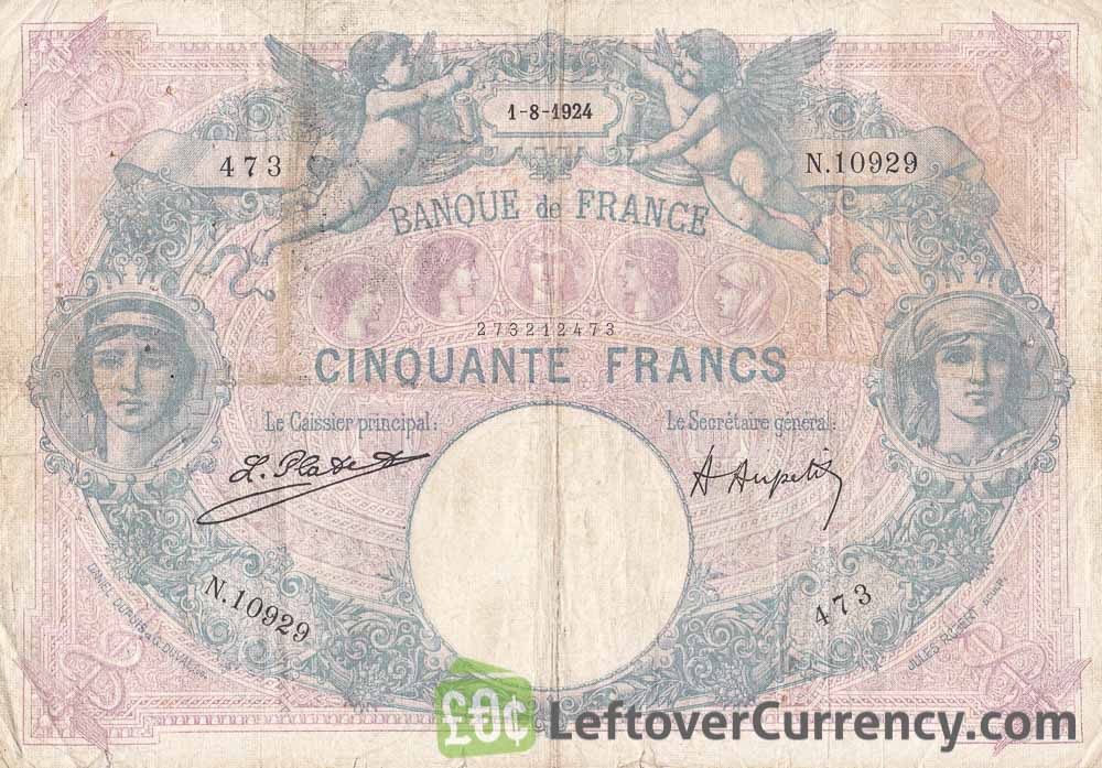 50 French Francs banknote (Bleu et Rose)