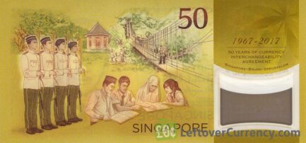 50 Singapore Dollars commemorative banknote (50 years currency interchangeability agreement)