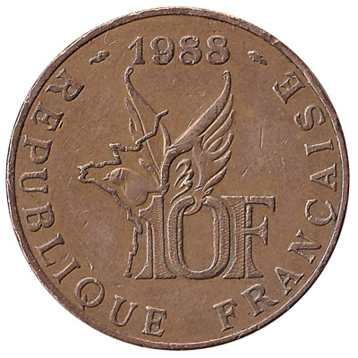 France 10 Franc coin (Roland Garros)