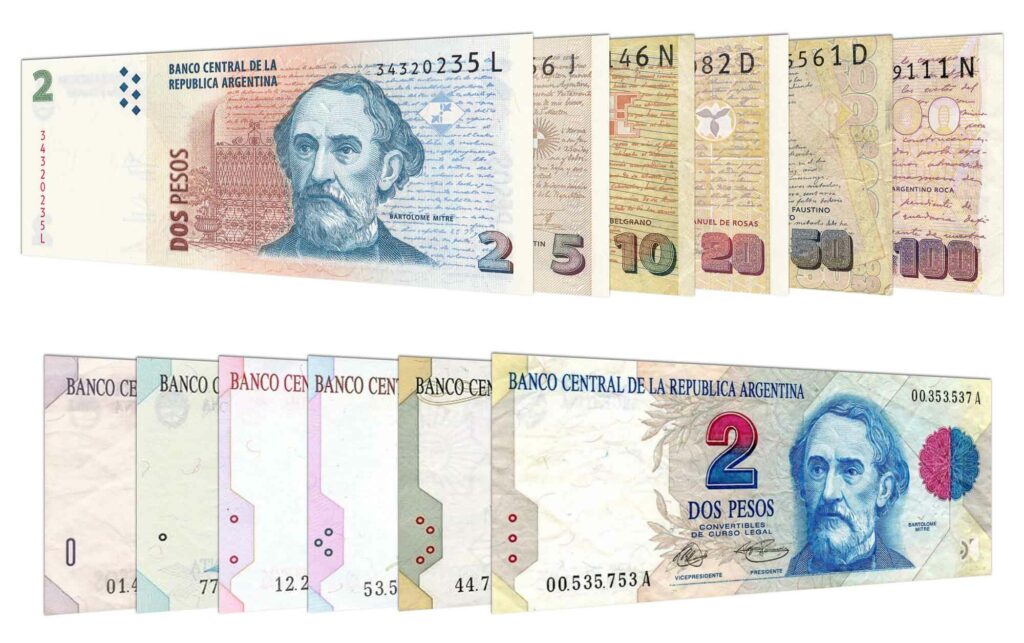 withdrawn Argentine Peso banknotes accepted for exchange