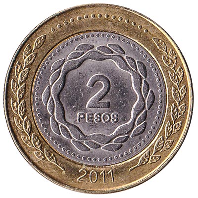 2 Argentine Pesos coin
