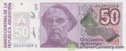 50 Argentine Australes banknote