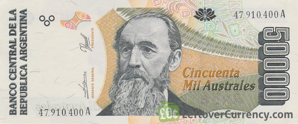 50000 Argentine Australes banknote