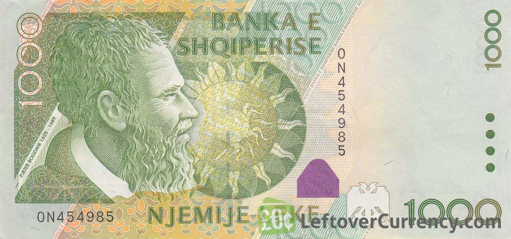 1000 Albanian Lek banknote (Pjetër Bogdani)