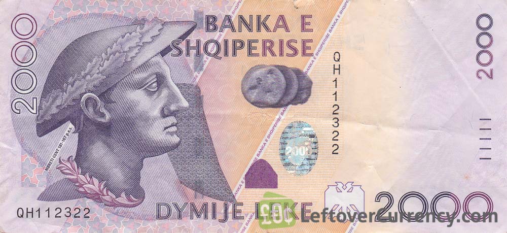 2000 Albanian Lek banknote (Gentius)