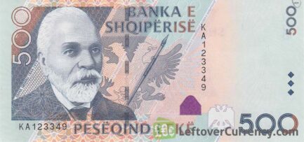 500 Albanian Lek banknote (Ismail Qemali)