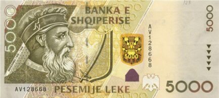 5000 Albanian Lek banknote (Skanderbeg)