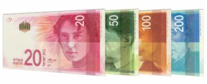 current Israeli new Shekel banknotes