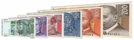 Mixed withdrawn Croatian Kuna banknotes