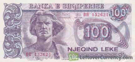 100 Albanian Lek banknote (Luftetari Kombetar)