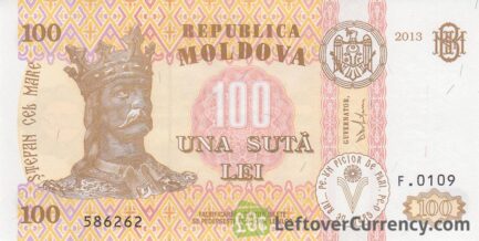 100 Moldovan Lei banknote