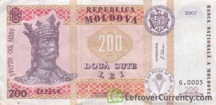 200 Moldovan Lei banknote