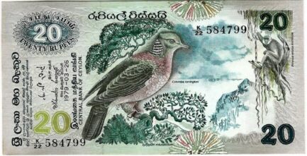 20 rupees Central Bank of Ceylon banknote (Fauna and Flora series)