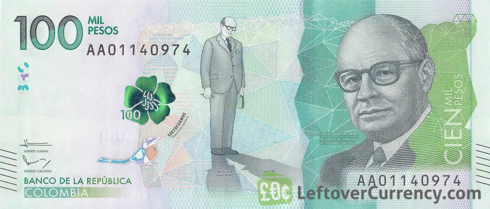 100000 Colombian Pesos banknote (Carlos Lleras Restrepo)