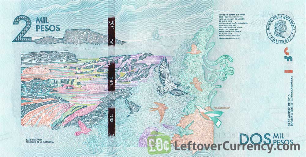 2000 Colombian Pesos Banknote D bora Arango P rez Exchange Yours