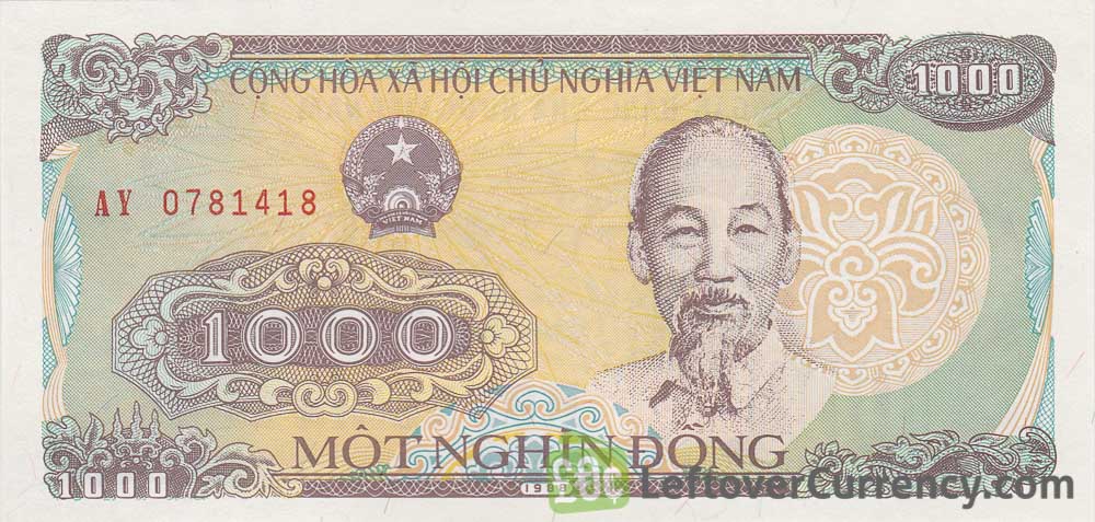 1000 Vietnamese Dong banknote type 1988