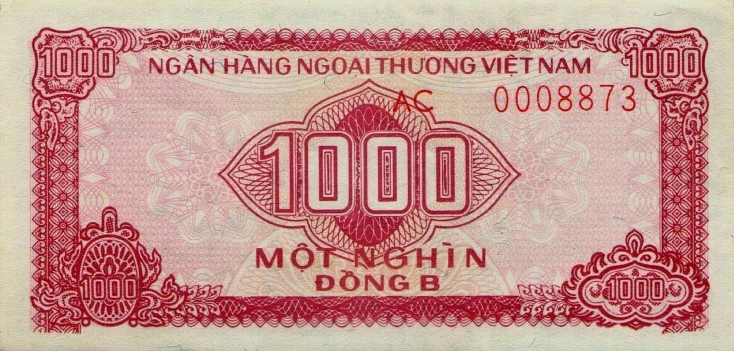 1000 Vietnamese Dong foreign exchange certificate