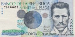 20000 Colombian Pesos banknote (Julio Garavito Armero)