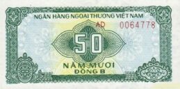 50 Vietnamese Dong foreign exchange certificate