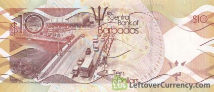 10 Barbados dollars banknote (Charles Duncan O'Neal bridge)