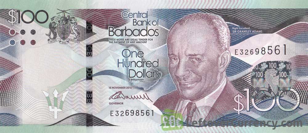 100 Barbados dollars note (Grantley Adams Airport) - Exchange yours