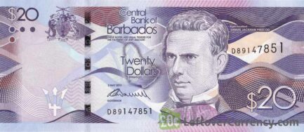 20 Barbados dollars banknote (Parliament Buildings)