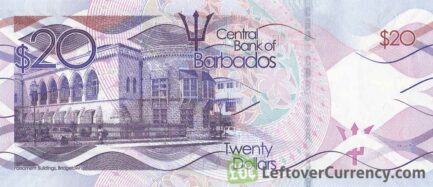 20 Barbados dollars banknote (Parliament Buildings)