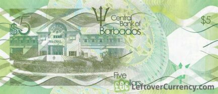 5 Barbados dollars banknote (Three Ws Oval cricket field)