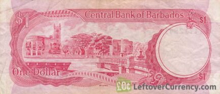 1 Barbados Dollar banknote (National Heroes Square) reverse accepted for exchange