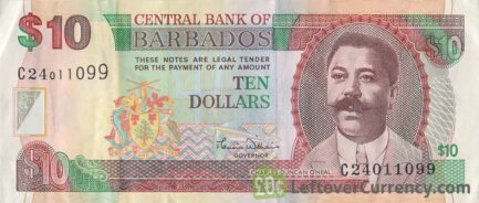 10 Barbados Dollars banknote (National Heroes Square)