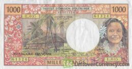 1000 CFP francs banknote (Polynesian girl)