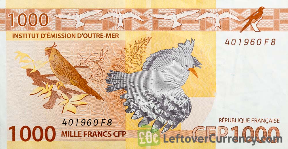 French Pacific Territories UNC > Turtle P-6 1000 Francs ND 2014 