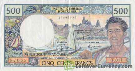 500 CFP francs banknote (Polynesian fisherman)