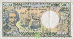 5000 CFP francs banknote (Bougainville & Despointes)