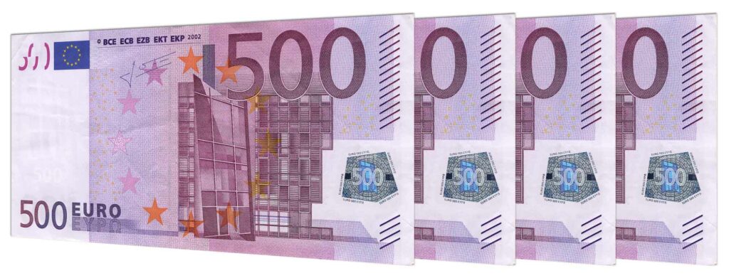 500 euro banknotes