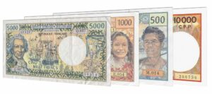 withdrawn CFP franc banknotes French Polynesia