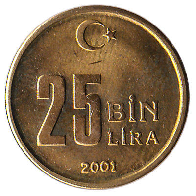 25 bin lira coin Turkey