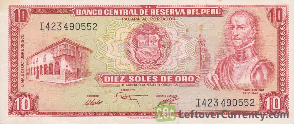 10 Soles de Oro banknote Peru (El Inca)
