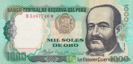 1000 Soles de Oro banknote Peru (Grau)
