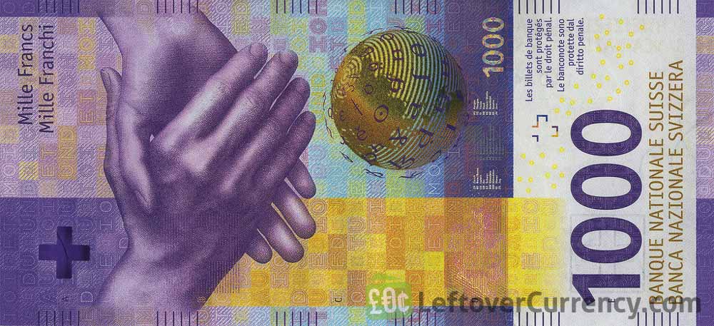 1000 Swiss Francs banknote (9th Series) obverse