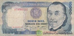 10000 Soles de Oro banknote Peru (El Inca)