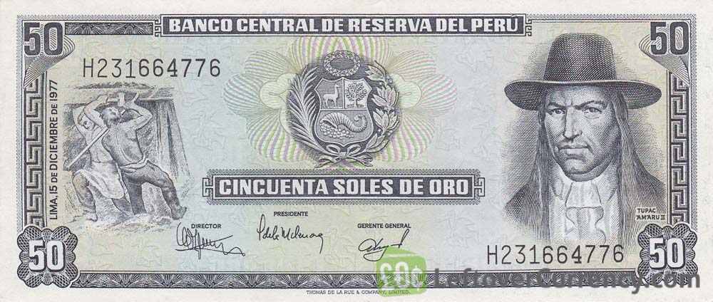 50 Soles de Oro banknote Peru (Tupac Amaru II)