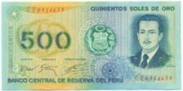 500 Soles de Oro banknote Peru (Quiñones)