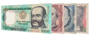 Peruvian Soles de Oro banknotes