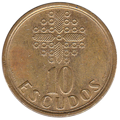 10 Portuguese Escudos coin