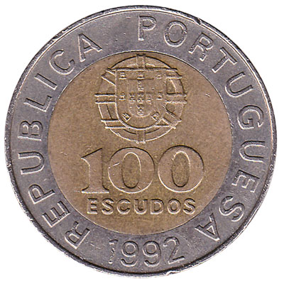 100 Portuguese Escudos coin (Pedro Nunes)