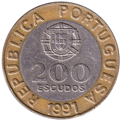 200 Portuguese Escudos coin (Garcia de Orta)