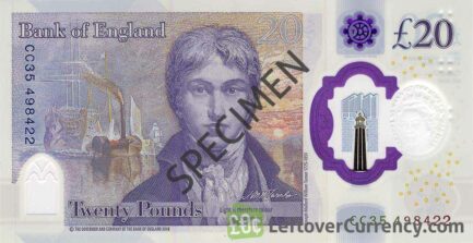 Bank of England 20 Pounds Sterling polymer banknote (JMW Turner)